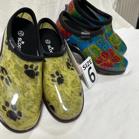 Two for One Price!! Sloggers Waterproof Rain Shoes - Midsummer Blue & Paw Green. - Picture 3 of 3
